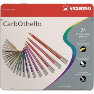 CRAYONS COULEURS DE 24 COULEURS CARBOTHELLO BOITE EN METAL "STABILO" REF: 1424-6