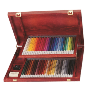 CRAYONS COULEURS DE 60 COULEURS CARBOTHELLO MALETTE EN BOIS "STABILO" REF: 1460-1