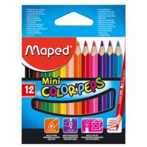 CRAYONS COULEURS MINI DE 12 COULEURS "MAPED" REF: 832500