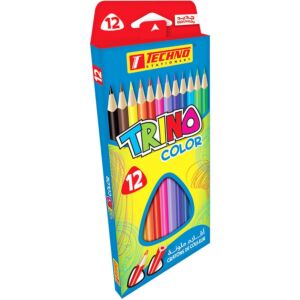 CRAYONS COULEURS TRINO LONG DE 12 COULEURS "TECHNO" REF: 4372