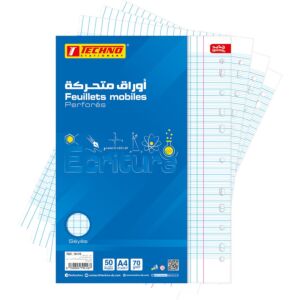 FEUILLETS MOBILES PERFORES BLANC A4 QUADRILLE SEYES 70g PCHT DE 25F "TECHNO" REF: 9416