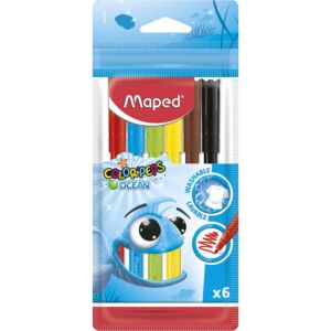 FEUTRE DE COLORIAGE OCEAN EN POCHETTE 06 COULEURS "MAPED" REF: 845723