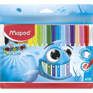 FEUTRE DE COLORIAGE OCEAN EN POCHETTE 18 COULEURS "MAPED" REF: 845721
