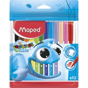 FEUTRE DE COLORIAGE OCEAN EN POCHETTE 12 COULEURS "MAPED" REF: 845720