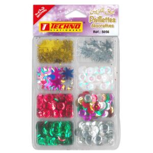 PAILLETTES DECORATIVES JEUX 08 MOTIFS "TECHNO" REF: 5056