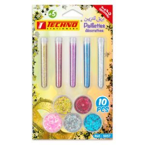 PAILLETTES DECORATIVES JEUX 10 ELEMENTS "TECHNO" REF: 5057