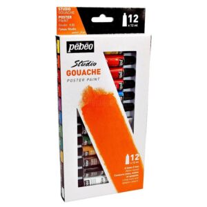 PEINTURE STUDIO GOUACHE ETUI 12 TUBE DE 12ml "PEBEO" REF: 668300