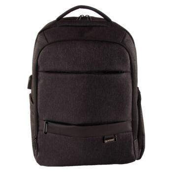SAC A DOS COMPARTIMENT LAPTOP & PORT USB GRIS FONCE "TECHNO" REF: 5283