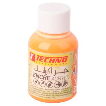 ENCRE ACRYLIC 60 ml ORANGE FLUO "TECHNO" REF: 6028