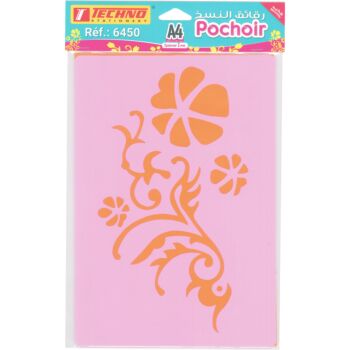 POCHOIR EN PVC A4 ROSES "TECHNO" REF: 6450