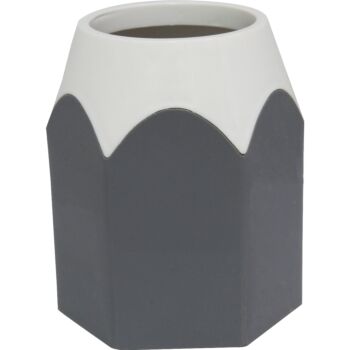 pot-a-crayons-hexagonal-gris-techno-ref-9929
