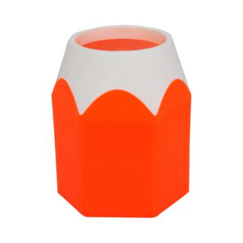 pot-a-crayons-hexagonal-orange-fluo-techno-ref-9930