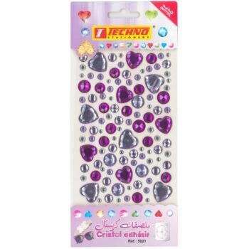 ADHESIFS CRISTAL COEUR VIOLET "TECHNO" REF: 5021