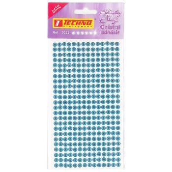 ADHESIFS CRISTAL ROND BLEU "TECHNO" REF: 5022