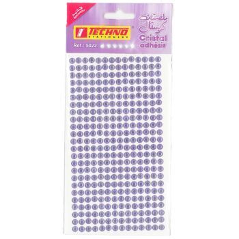 ADHESIFS CRISTAL ROND MAUVE "TECHNO" REF: 5022