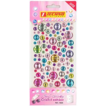 ADHESIFS CRISTAL ROND MULTI COULEURS "TECHNO" REF: 5020