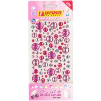 ADHESIFS CRISTAL ROND ROSE "TECHNO" REF: 5020