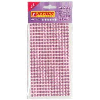 ADHESIFS CRISTAL ROND ROSE "TECHNO" REF: 5022