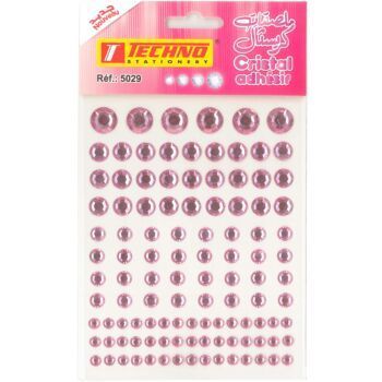 ADHESIFS CRISTAL ROND ROSE "TECHNO" REF: 5029