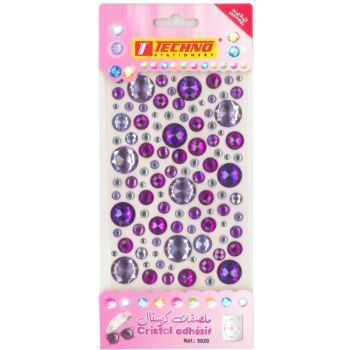 ADHESIFS CRISTAL ROND VIOLET "TECHNO" REF: 5020