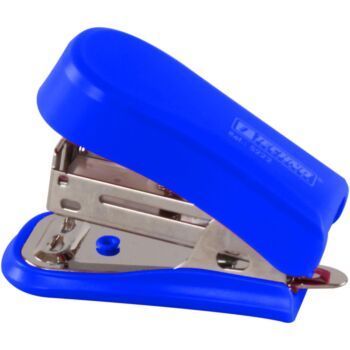 AGRAFEUSE MINI 24/6 26/6 12 FEUILLES BLEU "TECHNO" REF: 5222