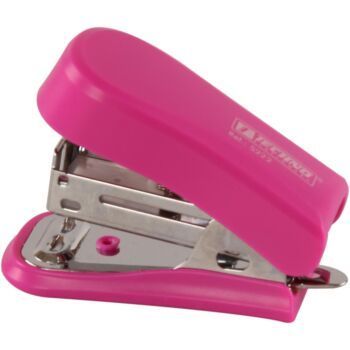 AGRAFEUSE MINI 24/6 26/6 12 FEUILLES ROSE "TECHNO" REF: 5222