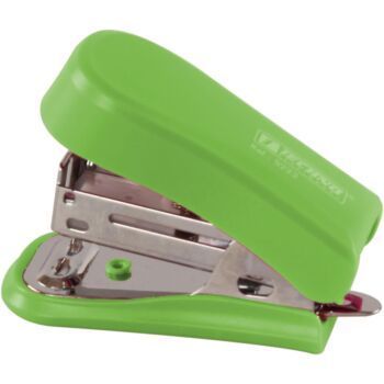 AGRAFEUSE MINI 24/6 26/6 12 FEUILLES VERT "TECHNO" REF: 5222
