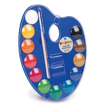 AQUARELLE 12 PASTILLES DE 25mm + PINCEAU "PRIMO" REF: 101A12TO