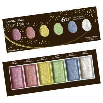 AQUARELLE POCHETTE DE 6 COULEURS PEARL "Kuretake" REF: MC20PC/6V