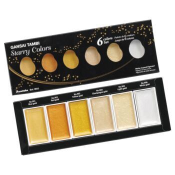AQUARELLE POCHETTE DE 6 COULEURS STARRY "Kuretake" REF: MC20SC/6V
