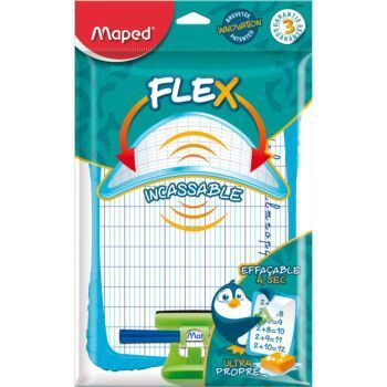 ARDOISE BLANCHE DECOREE INCASSABLE ZERO TRACE BLEU "MAPED" REF: 583510