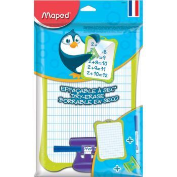 ARDOISE BLANCHE DOUBLE FACE EN SACHET VERT "MAPED" REF: 258500