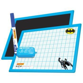 ARDOISE BLEU D-FACE BLANCHE/NOIRE AVEC BROSSE ET MARQUEUR BATMAN "TECHNO" REF: 9544