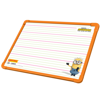 ARDOISE DOUBLE FACE LIGNÉE BLANCHE/NOIRE LICENCE MINIONS "TECHNO" REF: 9657