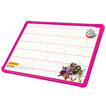 ARDOISE DOUBLE FACE LIGNÉE BLANCHE/NOIRE LICENCE SUPER HERO GIRLS "TECHNO" REF: 9657