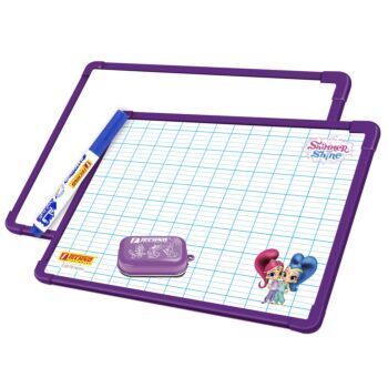 ARDOISE DOUBLE FACES BLANCHE ET QUADRILLEE AVEC BROSSE ET MARQUEUR MOVE "TECHNO" REF: 9222