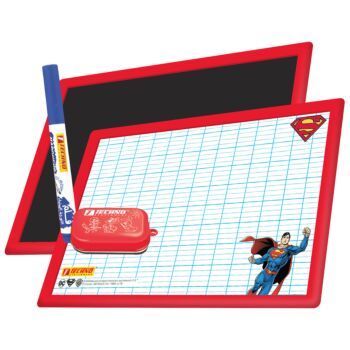 ARDOISE ROUGE D-FACE BLANCHE/NOIRE AVEC BROSSE ET MARQUEUR SUPERMAN "TECHNO" REF: 9544