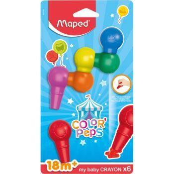 BABY CRAYONS DE 06 COLOR'PEPS SOUS BLISTER "MAPED" REF: 863106