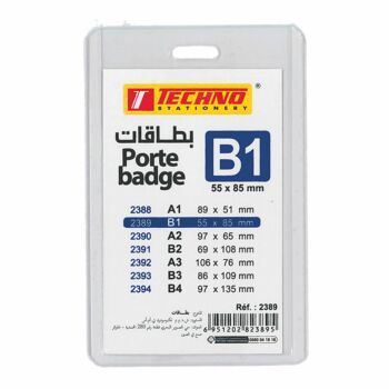 BADGE ADMINISTRATIF VERTICAL B1 55 x 85 MM "TECHNO" REF: 2389
