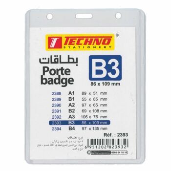 BADGE ADMINISTRATIF VERTICAL B3 86 X 109 MM "TECHNO" REF: 2393