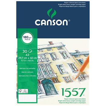 BLOC A DESSIN 1557 GRAIN ADOUCI 30F A3 180g "CANSON" REF: 204127415