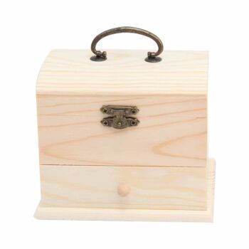 BOITE EN BOIS AVEC UN TIROIR 12,5 x 9,5 x 10 cm "TECHNO" REF: 6317