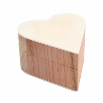 BOITE EN BOIS FORME CŒUR 12,5 x 11 x 6,5 cm "TECHNO" REF: 6326