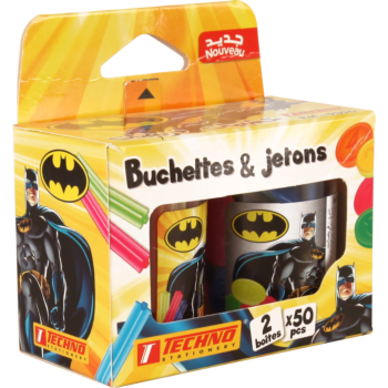 BUCHETTES ET JETONS EDUCATIFS SOUS LICENCE BATMAN "TECHNO" REF: 9396