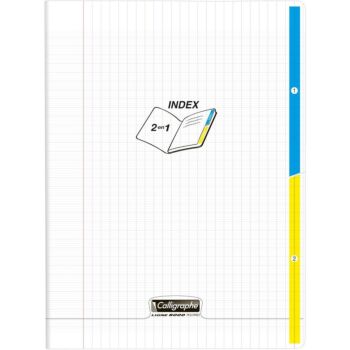 CAHIER 2 INDEX PIQUE CALLIGRAPHE EN PP 96P 24x32 CM 90G SEYES "CALLIGRAPHE" REF:18223C