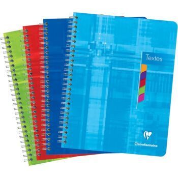 CAHIER DE TEXTE A SPIRALE 144 PAGES 170X220mm SEYES "CLAIREFONTAINE" REF:8756C