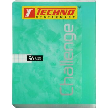 CAHIER PIQUE CHALLENGE BLEU TURQUOIS 96P 17x22 cm SEYES 70g "TECHNO" REF: 9810