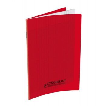 CAHIER PIQURE 17cmx22cm 96 PAGES 90g ROUGE "CONQUERANT " REF: 100100434 / 020393