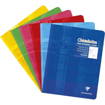 CAHIER D'ECRITURE PIQURE 32 PAGES 170x220mm 90g DOUBLE LIGNE 2mm IV "CLAIREFONTAINE" REF:3999C