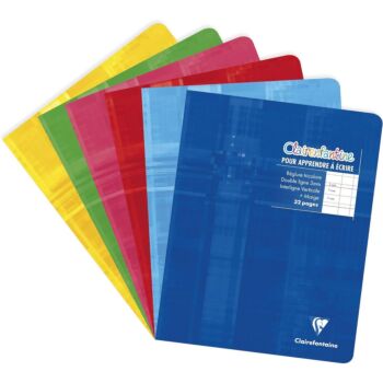 CAHIER D'ECRITURE PIQURE 32 PAGES 170X220mm 90g DOUBLE LIGNE 3mm IV "CLAIREFONTAINE" REF:3794C